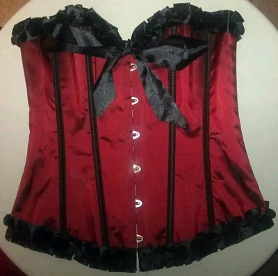 Hustler Lingerie Red W/ Black Trim XL Corset - Image 1 of 4