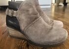 Dansko Womens Shirley Suede Leather Bootie Wedges 41 M  10 - 10.5 M Boots Brown