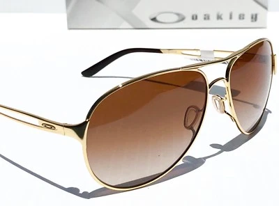 全新 * Oakley CAVEAT 金色偏光银河青铜女式飞行员太阳镜 4054 — 第 1/4 张图片