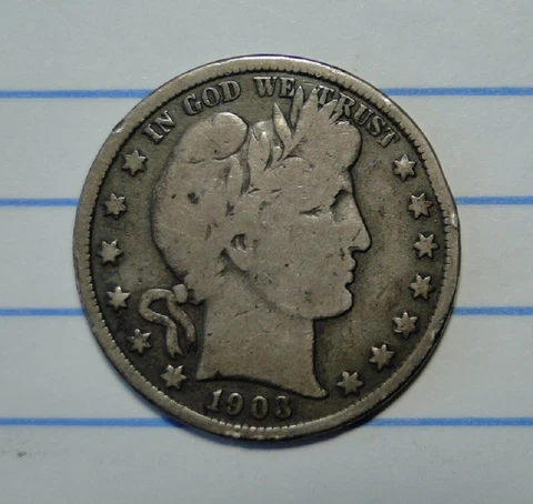 1903 SILVER BARBER HALF DOLLAR Cover