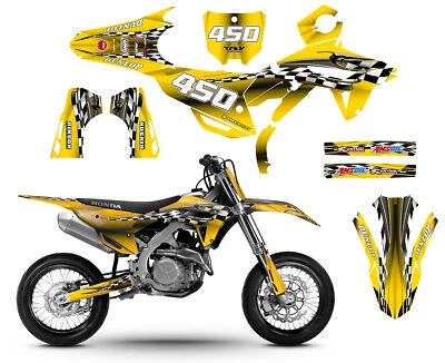 2022 - 23 Honda CRF250R & 2021-23 CRF450R custom graphics wrap kit #2500 Orange - Image 1 of 4