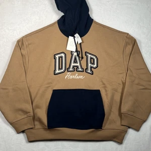 GAP x Dapper Dan DAP Logo Limited Edition Brown Hoodie Pullover Men Size X-Large - Picture 1 of 8