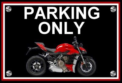Plaque   PARKING ONLY DUCATI STREETFIGHTER     ( 22 CM X 15 CM X 3 MM  ) • 21.85€