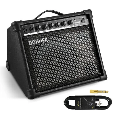 🔊 Donner DKA-20 Piano Keyboard Amplifier 20W Electric Guitar Drum Amp 2 Channel - Image 1 of 4