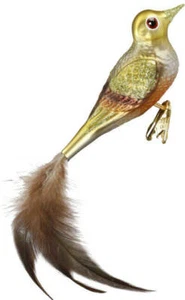 Inge Glas Clip-On Bird Green Tweet 1-064-10 German Glass Orn NEW w/FREE Gift Box - Picture 1 of 2