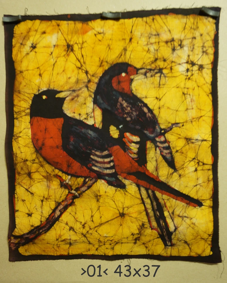 Vogelpaar Japanisches Textilbild Stoffbild Wanddeko  Textile - Bild 1 von 1