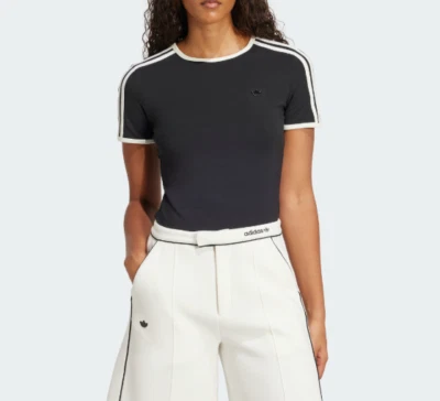 adidas Originals Premium 3S Cali Tee Women's Casual T-Shirts AsiaFit NWT JD5468 - Image 1 of 4