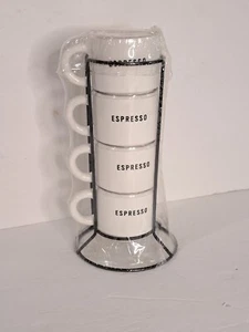Target Bullseye Playground 5 pc espresso mini stackable mugs cups coffee bar - Picture 1 of 2