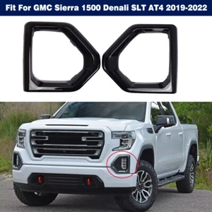 2x Front Fog Light Trim Bezel Cover For GMC Sierra 1500 Denali SLT AT4 2019-2022 - Picture 1 of 11