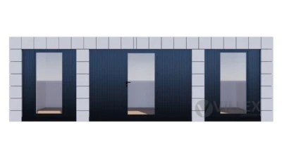 Bürocontainer kaufen - 8,0 m x 3,0 m  Villex - mit Elektrik + Klimaanlage – NEU! - Bild 1 von 4