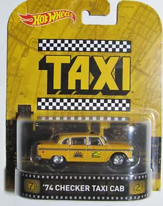Hot Wheels 2015 Retro Entertainment Taxi 1974 Checker Taxi Cab - Foto 1 di 6