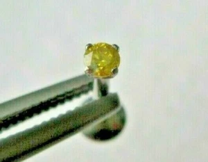 2.21mm SPARKLING YELLOW DIAMOND LABRET MONROE *CERTIFICATE* 1/4",5/16",3/8",7/16 - Picture 1 of 9