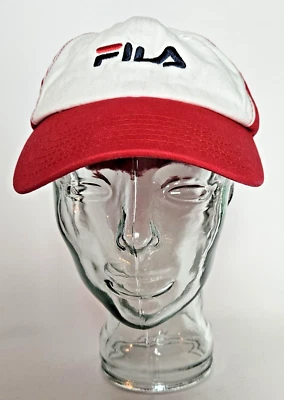 NUEVA Gorra Vintage FILA Sports Logo Unisex Roja y Blanca 100% Algodón Correa Ajustable Foto 1 de 4