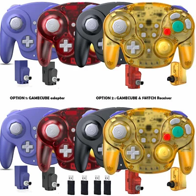 Gamepad classico wireless 2.4G con adattatore ricevitore per Wii Game Cube NGC Rumble - Immagine 1 di 4