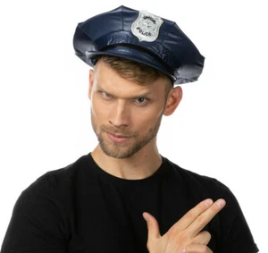 UNISEX BLUE SPECIAL AMERICAN POLICE UK HAT CAP FANCY DRESS COSTUME ACCESSORY - Picture 1 of 1