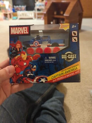 CAPTAIN AMERICA 2019 Ford Ranger 4x4 Rebels Model Kit Die-Cast Metal MARVEL - Image 1 of 2