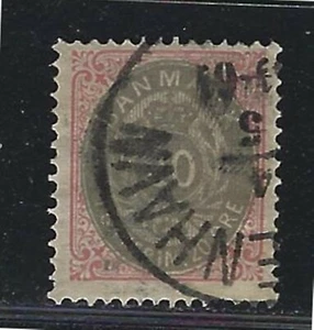 1875-79 Denmark Scott #31 - 20 øre Numeral & Posthorn Stamp - Used - Picture 1 of 2