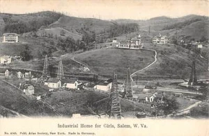 SALEM, WV, INDUSTRAIL HOME FOR GIRLS, AERIAL VIEW, ATLAS SOCIETY, PUB. ~ u. 1907 - Picture 1 of 2