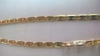 14K Solid Gold Tri Color Valentino  Chain Necklace 2.0mm 24" - Image 1 of 3