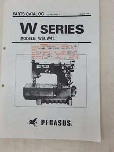 Pegasus w series model w61.w41. parts catalog sewing machine - Picture 1 of 4