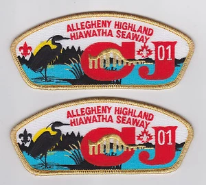 2001 Canada Scout Jamboree - USA BSA ALLEGHENY HIGHLANDS HIAWATHA SEAWAY JSP SET - Picture 1 of 2
