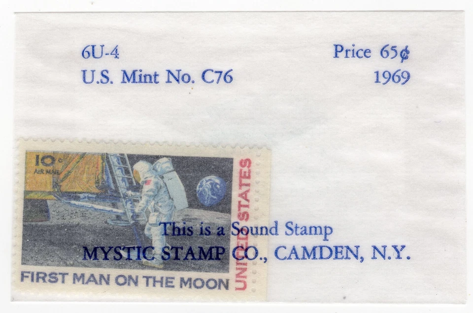 Scott #c76 First Man on the Moon Airmail Single Stamp - Mystic - Image 1 of 1