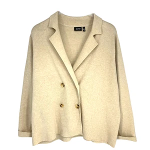 New RD Style Plus Sz 3X Tan Knit Blazer Sweater Jacket Coat Double Breasted NWT - Picture 1 of 7