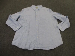 LL Bean Shirt Mens 2XL Blue Linen Chambray Slightly Fitted Lightweight Adult NEW - Picture 1 of 9