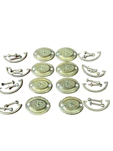 antico set ferramenta ovale aquila ottone Hepplewhite periodo federale 1820 fine orig - Foto 1 di 24
