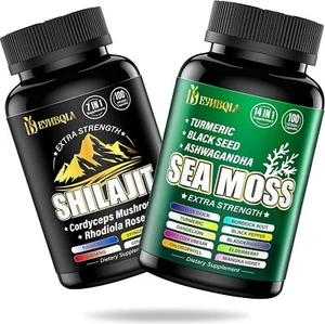 Sea Moss and shilajit Bundle - 100AQ Count - Sea Moss, Black Seed Oil, Ashwag... - Picture 1 of 6
