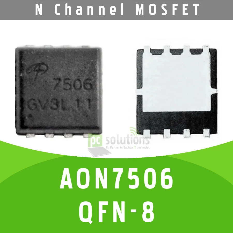 ✅ AON7506 AO7506 N-Channel MOSFET 30V 12A DFN 3x3 EP - Bild 1 von 1