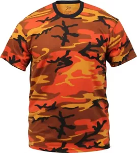 T-shirt manica corta piccola SAVAGE ORANGE CAMO maglietta mimetica Rothco S 5997 - Foto 1 di 1