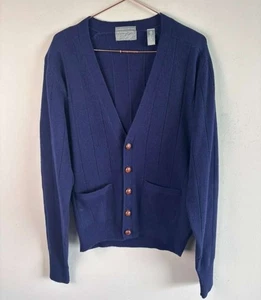 Lambswool Collection Vintage Herren Strickjacke Pullover Blau 100% Wolle Gr. M/L - Bild 1 von 10