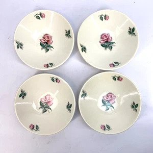 4 Vintage Knowles von Homer Laughlin kleine 5,5" Schüsseln mit rosa Rosen - Bild 1 von 9