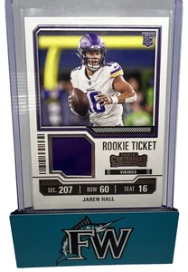 2023 Contenders Jaren Hall #TS16 RC Rookie Ticket Patch Vikings - Foto 1 di 2