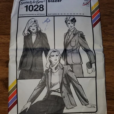 Stretch & Sew #1028 .  Women's Blazer. Printed 1983. All Sz Bust 28 - 44. UNCUT - Image 1 of 2