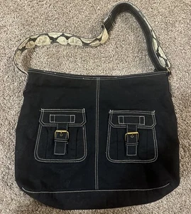 Bolso Mensajero Grande Para Mujer Antiguo Azul Marino Estilo Y2K Hebilla Negro Clásico - Imagen 1 de 4