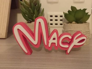 MACY PERSONALIZE DISNEY NAME PLATE SIGN CUSTOM DOOR TAG FONT WALL BEDROOM PINK - Picture 1 of 1