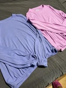 Cat and Jack girls purple and pink School long sleeve tops. lot of 2. XL (14) - Picture 1 of 5