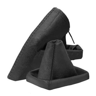 Borsa cambio e cuffia freno a mano per Opel Astra H 2004-2010 vera pelle nera - Immagine 1 di 4