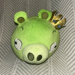 Angry Birds King Pig Plush 2012 Green Pig With Crown - Picture 1 of 2