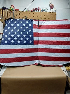Parabrisas Parasol, 53" x 34" Bandera Americana Frente Automático Bandera Original EE. UU. Foto 1 de 4