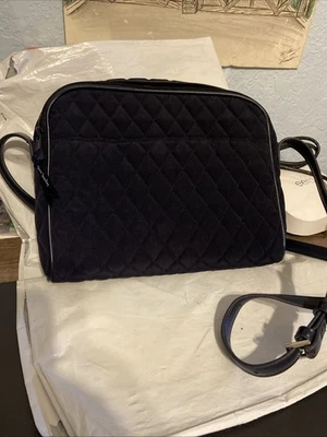 Vera Bradley Women's Black Quilted Zippered Shoulder Bag with Adjustable Strap - Image 1 of 4