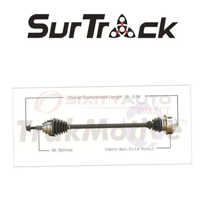 SurTrack CV Axle Shaft for 2009-2010 Volkswagen Passat CC 2.0L L4 - Constant fl Foto 1 de 4