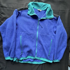 Vintage REI Fleece schieferblau Full Zip L Retro Outdoor Wanderjacke - Bild 1 von 7