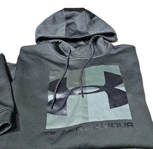 UNDER ARMOUR COLDGEAR - Felpa con cappuccio pullover da uomo in jersey verde - (L) - Foto 1 di 5