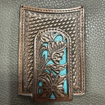 Бумажник вестерн Nocona классический мужской зажим для денег с цветочным плетением N54265 (B16) - Изображение 1 из 4