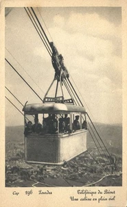 Lourdes France Téléférique Une cabine en plein ciel Cabin in the Sky Postcard - Picture 1 of 2