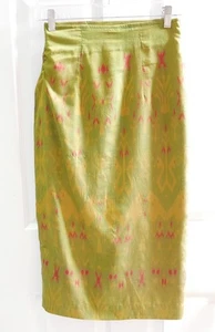 Genuine Thai Silk Ladies Skirt - Custom Made in Thailand - Greens - Wrap - Picture 1 of 2