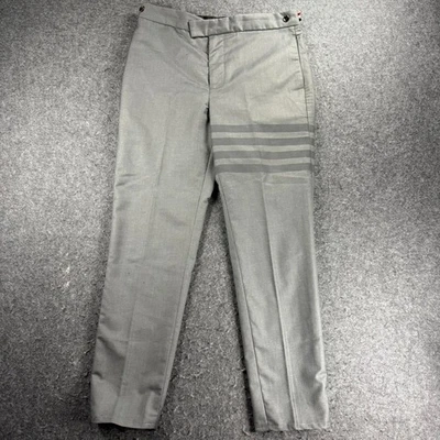 Thom Browne Women 4-Bar Pants Gray Size 2 Made in Japan 100% Cotton - Image 1 of 4
